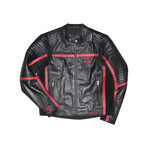 Blaster Motorcycle Jacket // Black + Red (X-Large)