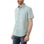 Trent Cotton Linen Shirt // Aqua Mist (M)