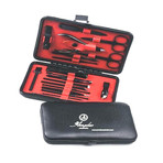 15-Piece Manicture & Pedicure Set // Black Gun Metal Chrome + Black Matte Case