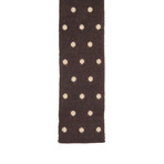 Brunello Cucinelli Knitted Straight Dot Tie // Brown + Cream