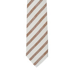 Formicola // Striped Tie // Silver + Beige