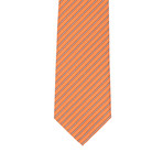 Isaia Thin Striped Tie // Orange