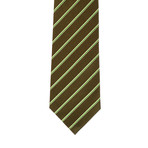 Isaia Striped Tie // Army Green