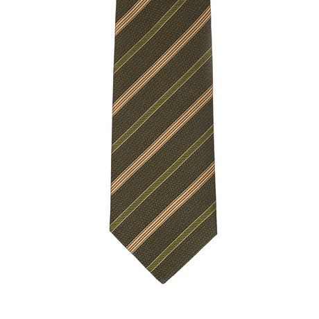 Isaia Striped Tie // Seaweed