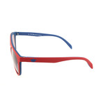 Unisex Justus Sunglasss // Red + Dark Blue