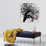 Red Birds In Snow (16"W x 16"H x 1.5"D)