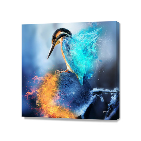 Kingfisher Ice And Fire (16"W x 16"H x 1.5"D)
