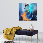 Kingfisher Ice And Fire (16"W x 16"H x 1.5"D)