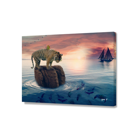 Tiger Drifting (20"W x 16"H x 1.5"D)