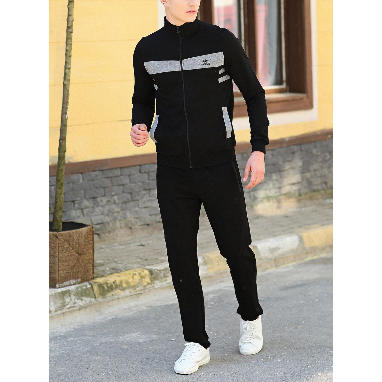 Dominic Track Suit // Black + Gray (XS) - Tommy Life - Touch of Modern