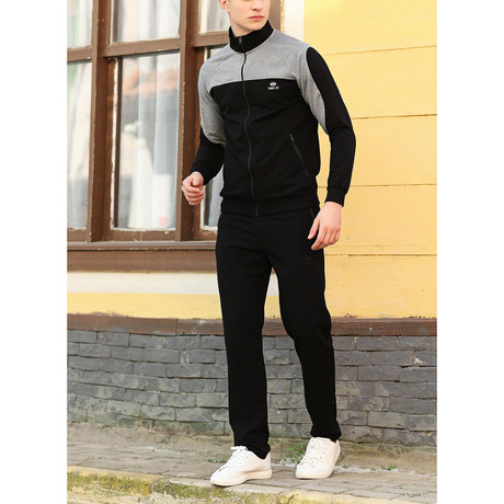 Aden Track Suit // Black + Gray (XS)