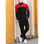 Aden Track Suit // Black + Red (XL)