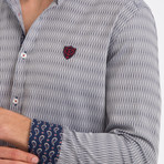 Jillian Button Down Shirt // Navy Stripe (L)