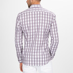 Foster Button Down Shirt // White + Purple (XL)
