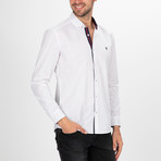 Cannon Button Down Shirt // White + Navy (S)