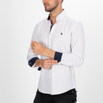 Cannon Button Down Shirt // White + Navy (S)