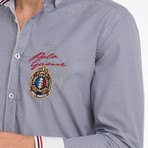 Pike Button Down Shirt // Navy Stripe (L)