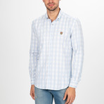 Maksymilian Button Down Shirt // White + Blue (2XL)
