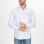 Maksymilian Button Down Shirt // White + Blue (2XL)