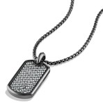 Designer Inspired Pendant Necklace // Silver on Dark Tag