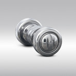 .55 Caliber Round Self-Retaining Cufflinks // Polished Inox + Polished Inox