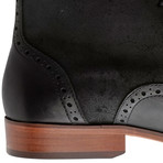 Cedar St. Leather Suede // Black + Dark Gray (Euro: 40)