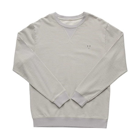 Stevie B Crewneck Fleece // Gray + White Stripe (XS)