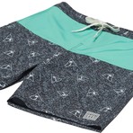 Venice Cali Static Boardshort // Gray + Mint (30)