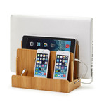 Multi-Device Charging Station + Dock (Eco Friendly Bamboo)