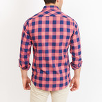 Button-Up Shirt // BL7 // Pink + Blue (XL)