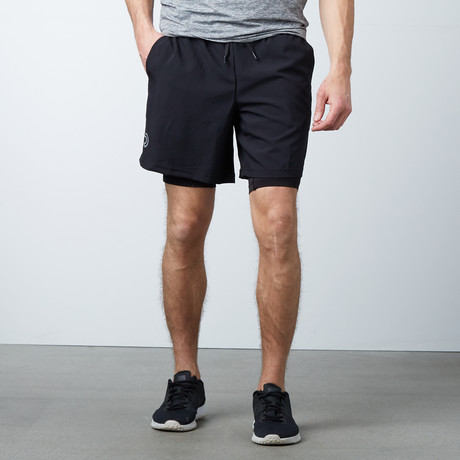 Double Layered Running Shorts + Phone Pocket // Black (S)