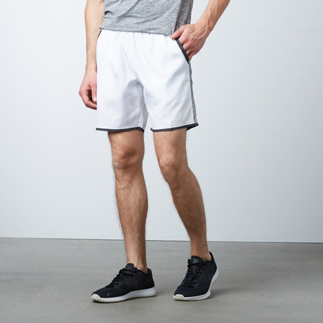 Dry Fit Sports Shorts + Zipper Back Pocket // White (S)