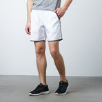 Dry Fit Sports Shorts + Zipper Back Pocket // White (2XL)