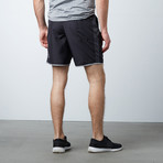 Dry Fit Sports Shorts + Zipper Back Pocket // Black (S)