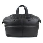 Large Nightingale Embossed Star Tote Bag // Black