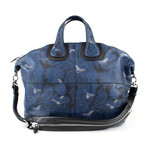 Leather Nightingale Paisley Carry On Bag // Blue + Black