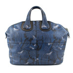 Leather Nightingale Paisley Carry On Bag // Blue + Black