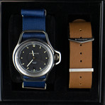 Seventeen Analog Wrist Watch + Exchangeable Strap // Blue