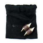 Double Cone Magnetic Shark Earrings // Silver + Red