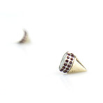 Double Cone Magnetic Shark Earrings // Silver + Red
