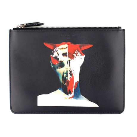Longhorn Medium Zip Pouch Bag // Black
