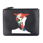 Longhorn Medium Zip Pouch Bag // Black