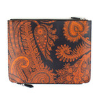 17 Paisley Pouch Clutch Bag // Black + Orange