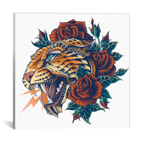 Ornate Leopard In Color II // Bioworkz (18"W x 18"H x 0.75"D)