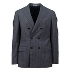Scafati Striped Wool Double Breasted Suit // Gray (Euro: 48)