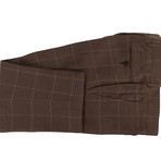 Modica Windowpane Wool Blend Double Breasted Suit // Brown (Euro: 46)