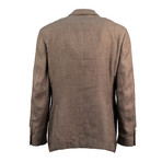 Teramo Birdseye Wool Blend Double Breasted Suit // Brown (Euro: 44)
