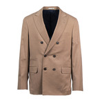 Bitonto Herringbone Wool Blend Double Breasted Suit // Brown (Euro: 46)