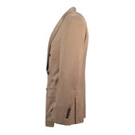 Carrara Herringbone Wool Blend Double Breasted Suit // Brown (Euro: 50)