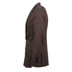 Anzio Herringbone Wool Blend Double Breasted Suit // Brown (Euro: 48)